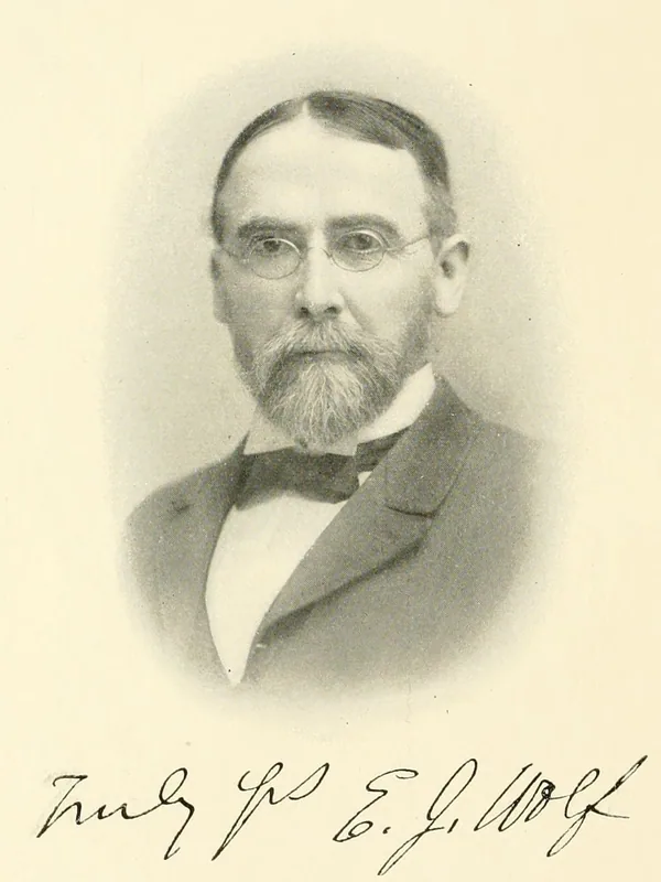 Historical artistic depiction of Edmund Jacob Wolf