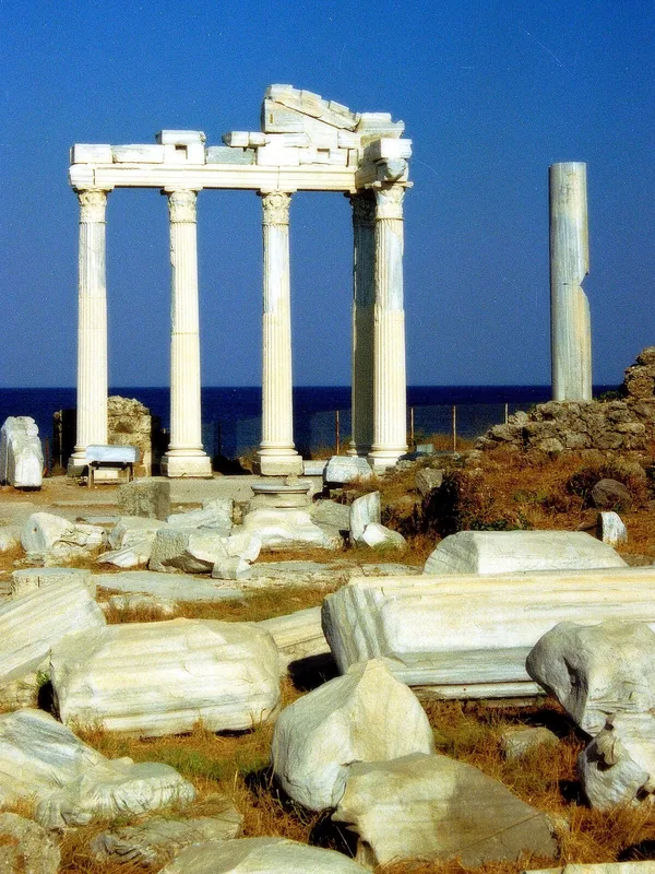 Historical place associated with Philip of Side: the Temple of Apollo at Side in Pamphylia, his home city; not a portrait