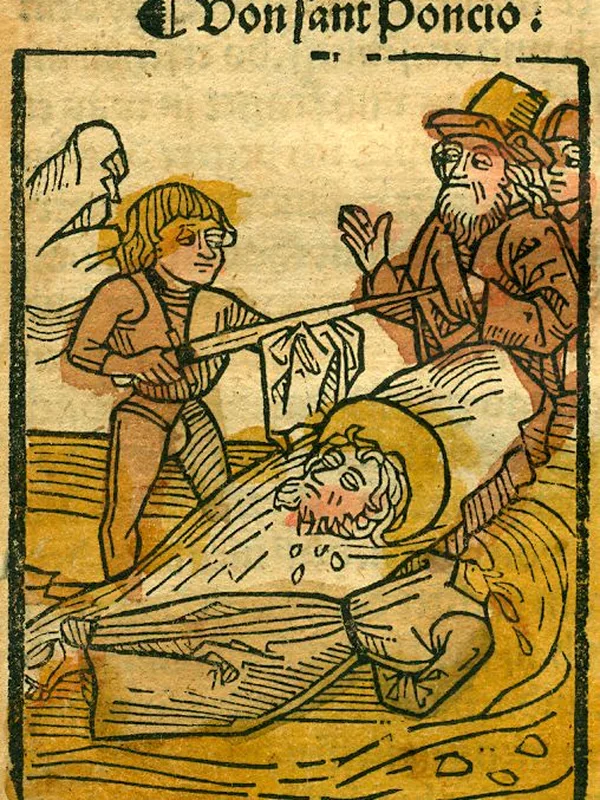 Historical artistic depiction of Pontius the Deacon